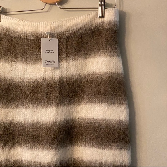 Mango Wool Stripped Pencil Skirt - Picture 5 of 5